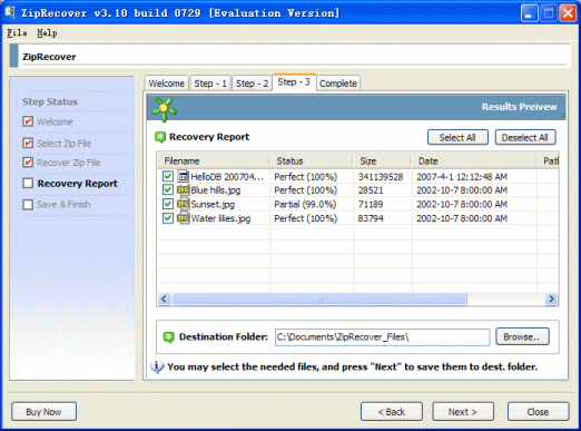 zip file recovery step 4